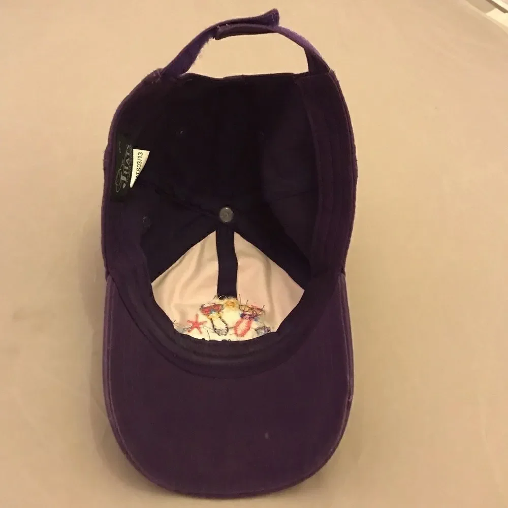 JHats Crystal Beach TX Purple & White Baseball Hat
